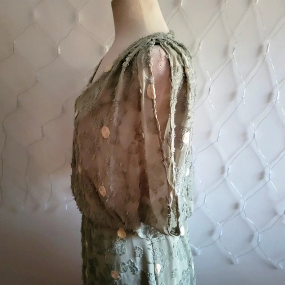 Zara Midi Length Dress / Textured &  Embroidered  / Size Small - Picture 5 of 11